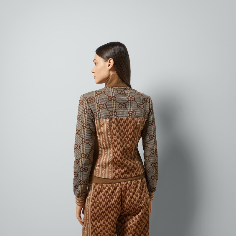 G rhombus jersey jacquard zip jacket 6