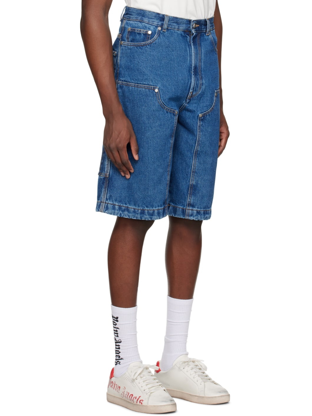 Blue Monogram Denim Shorts - 2