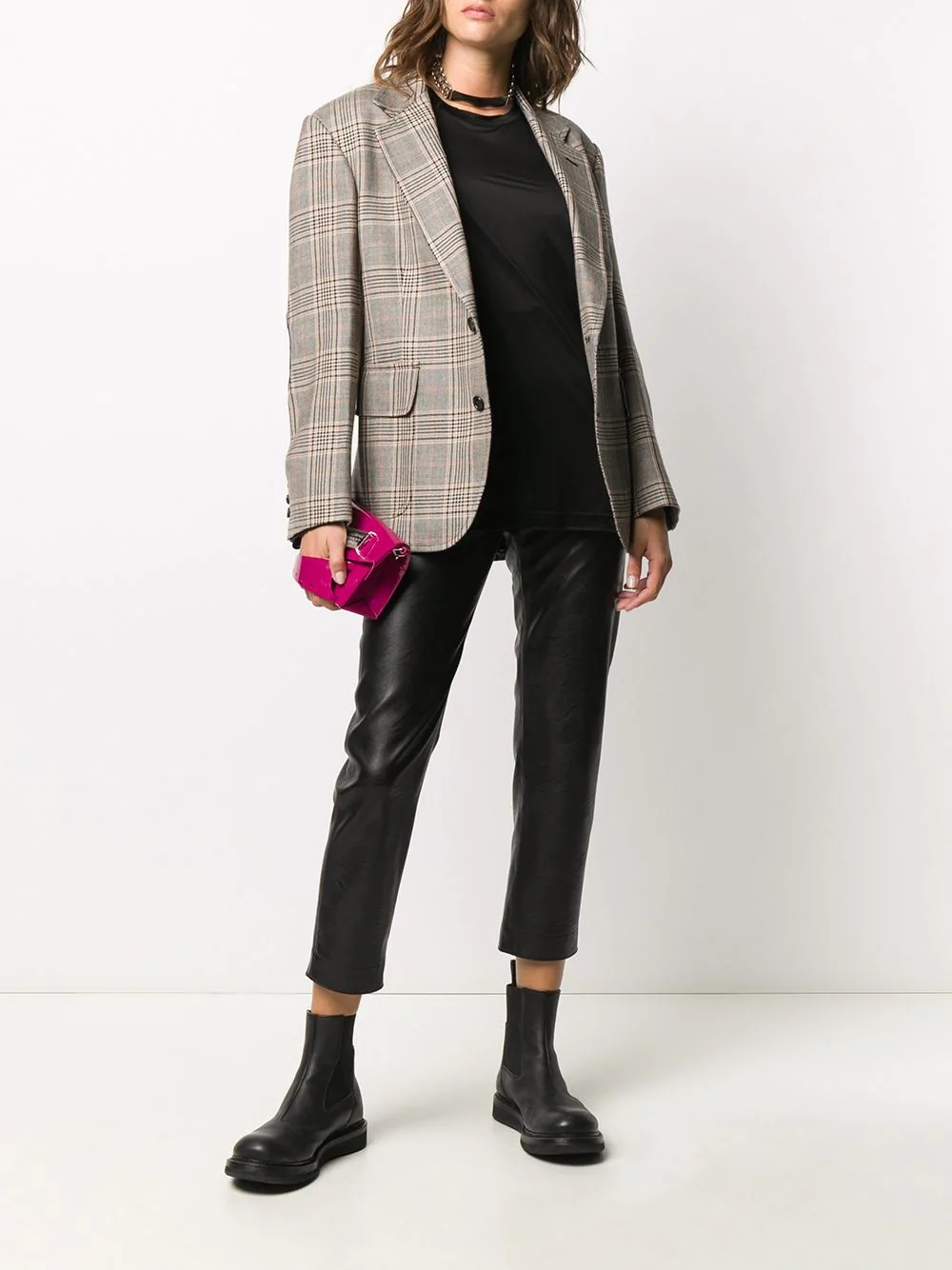 plaid pattern blazer - 2