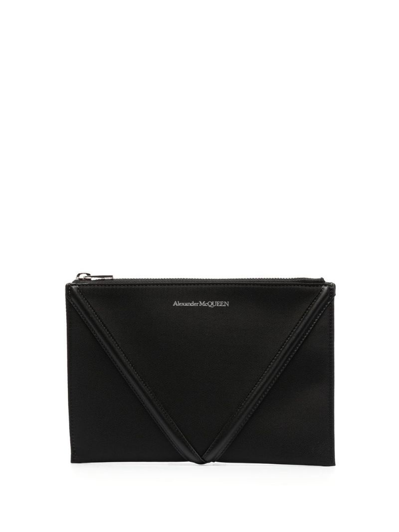 logo-print envelope clutch - 1