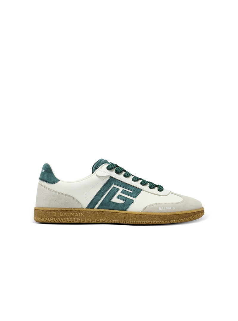 Balmain Swan suede and smooth leather trainers 1