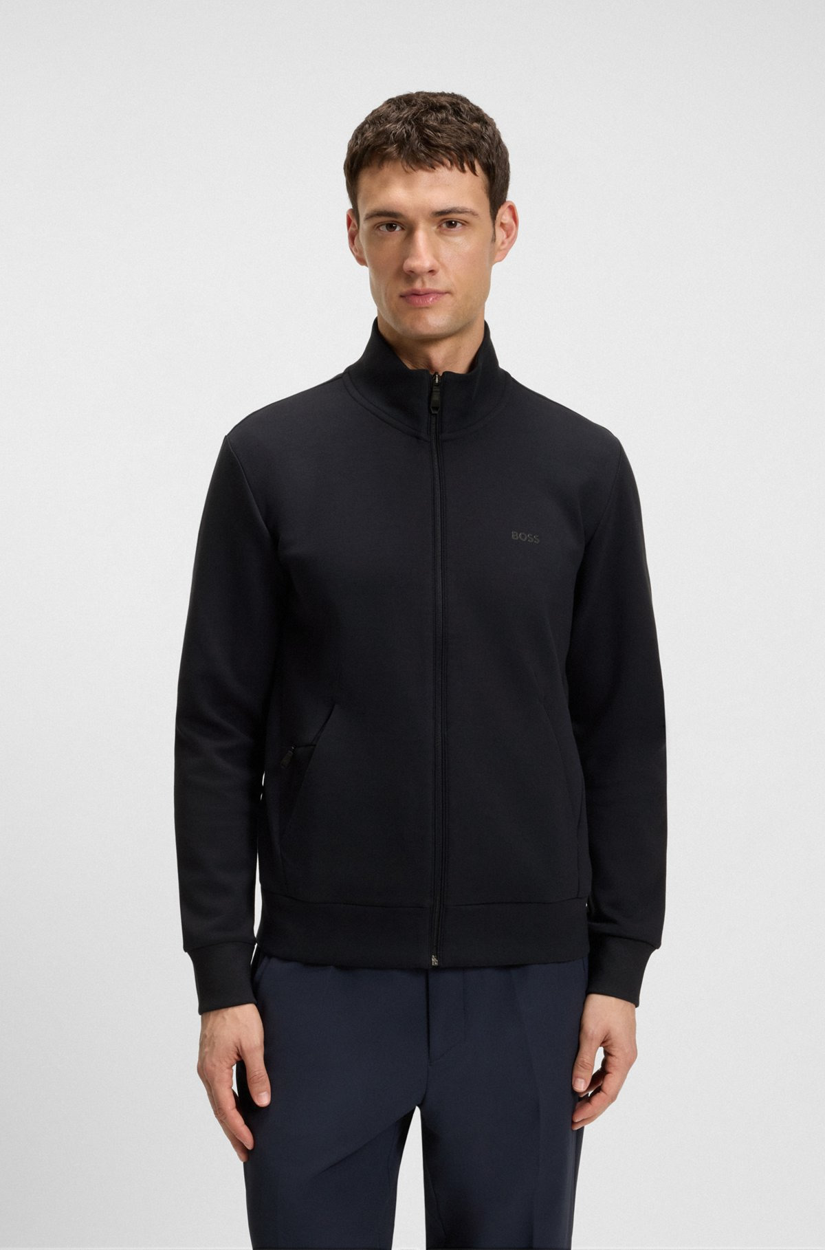 STRETCH-COTTON ZIP-UP SWEATSHIRT WITH LOGO PRINT - 2