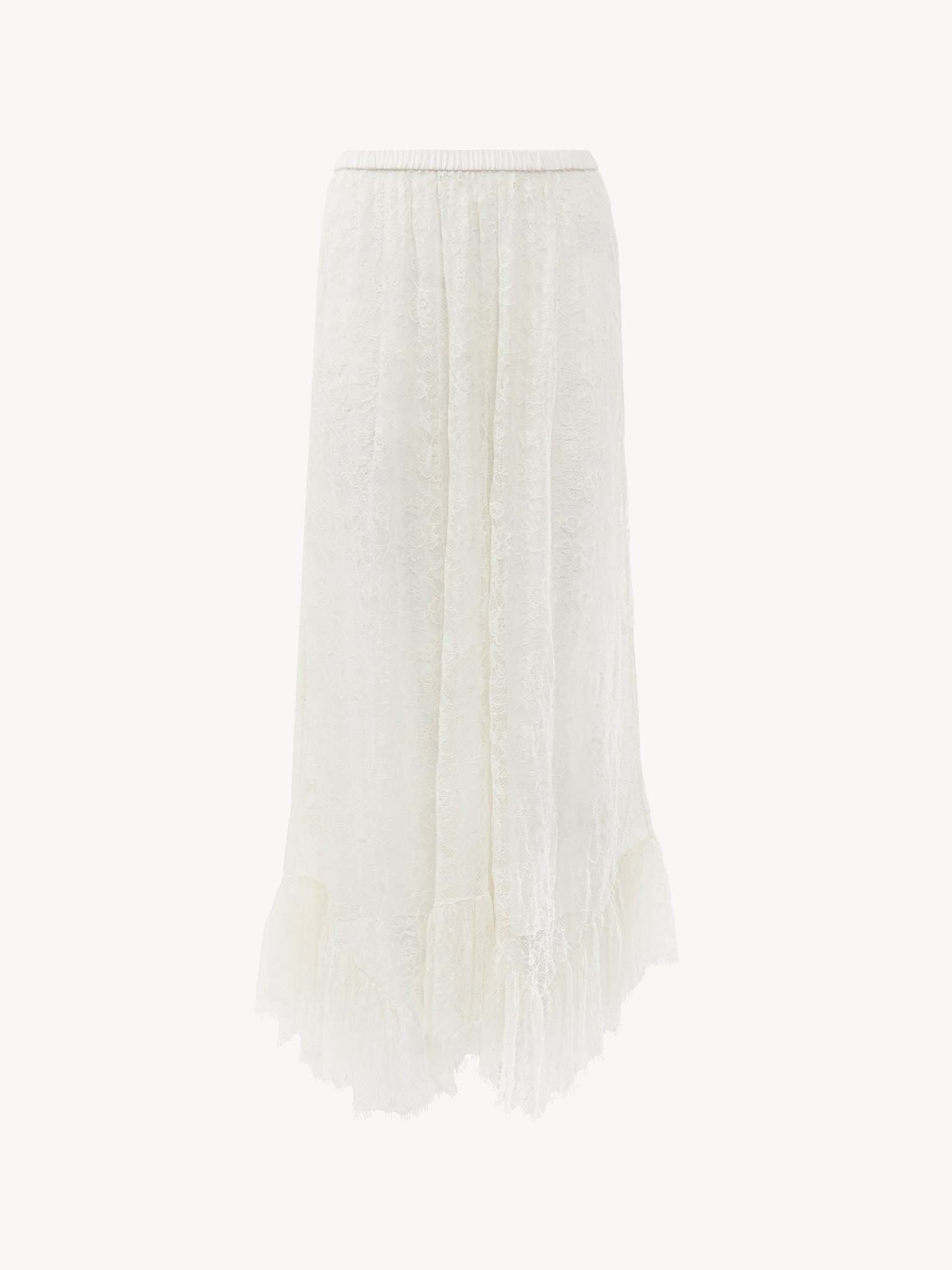 RUFFLED MIDI SKIRT IN FLORAL LACE JACQUARD - 2