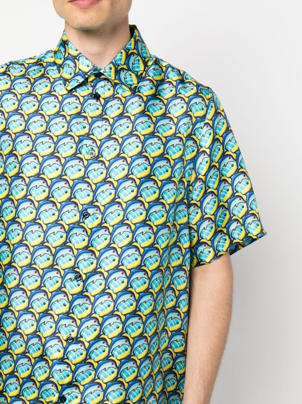 dolphin-print silk shirt - 5