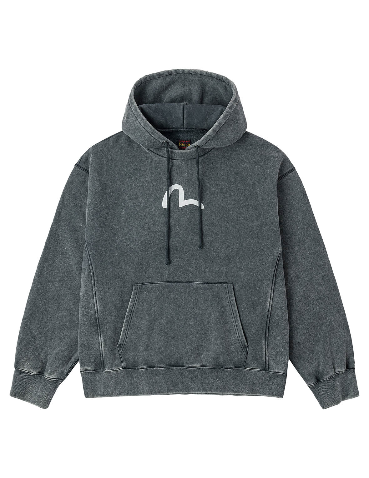 Washed Seagull and Logo Print Relax Fit Hoodie - 2