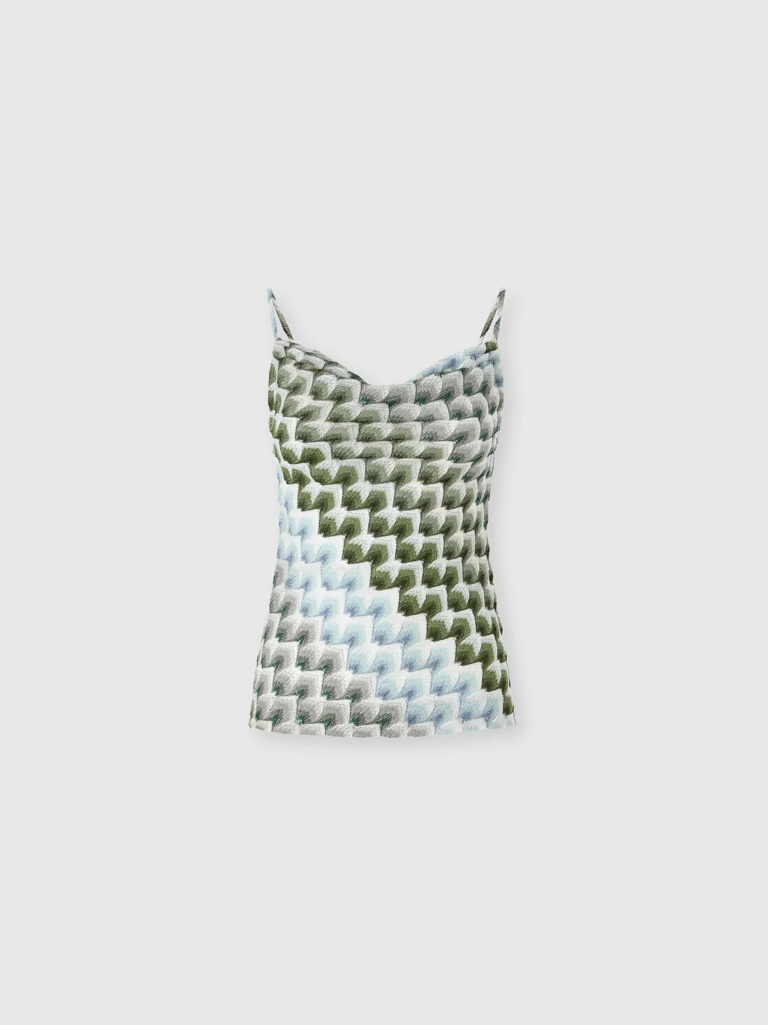 Lace motif top with draped neckline - 1