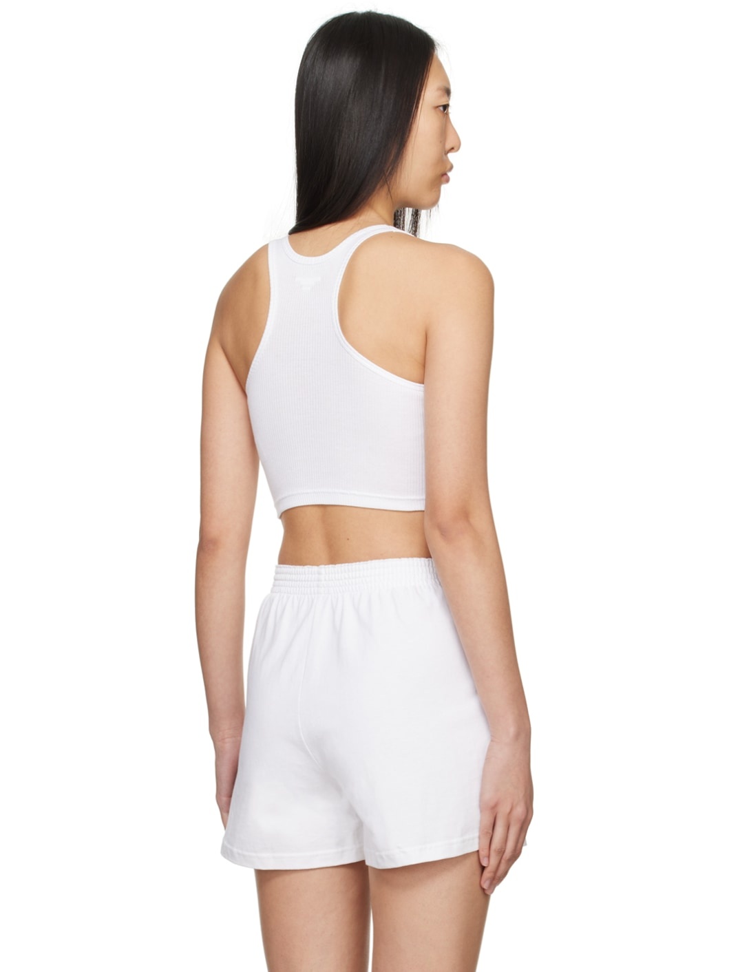 White Cropped Tank Top - 3