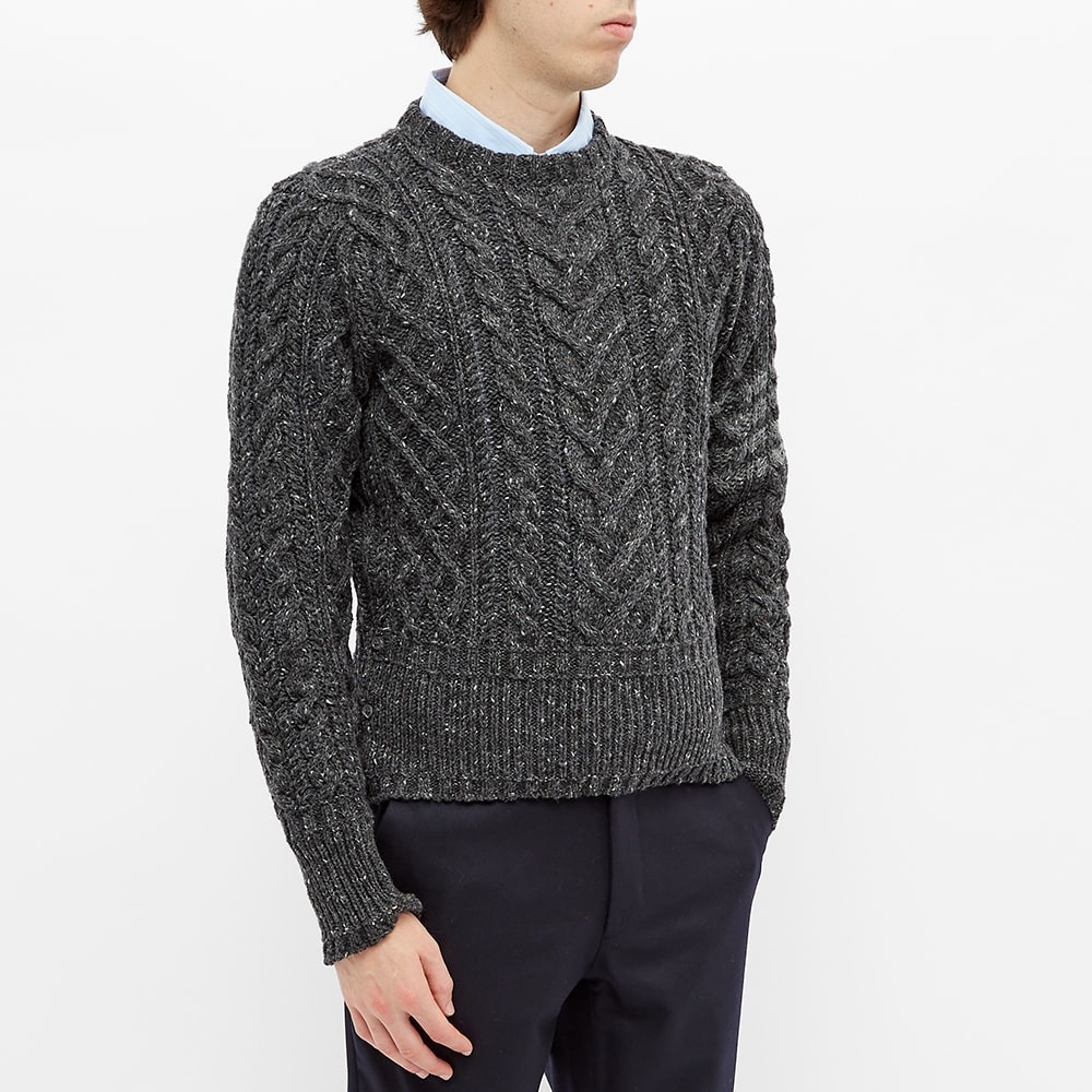 Thom Browne 4 Bar Aran Cable Crew Knit - 5