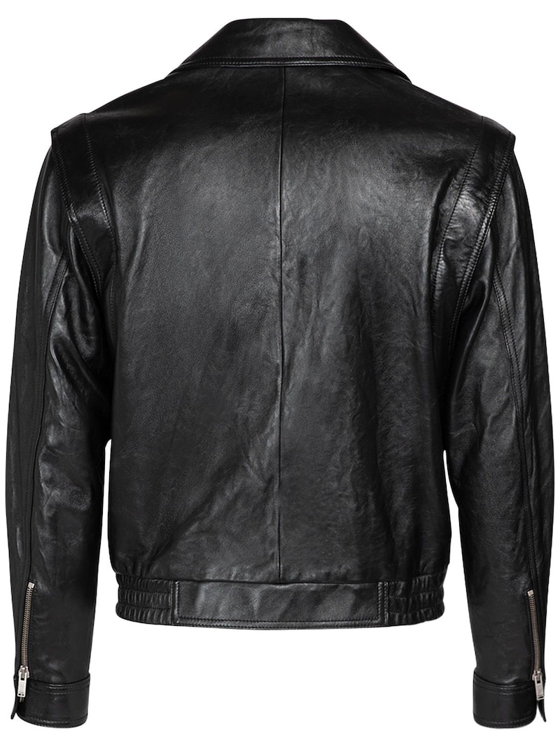 SAINT LAURENT Leather jacket w/ detachable sleeves