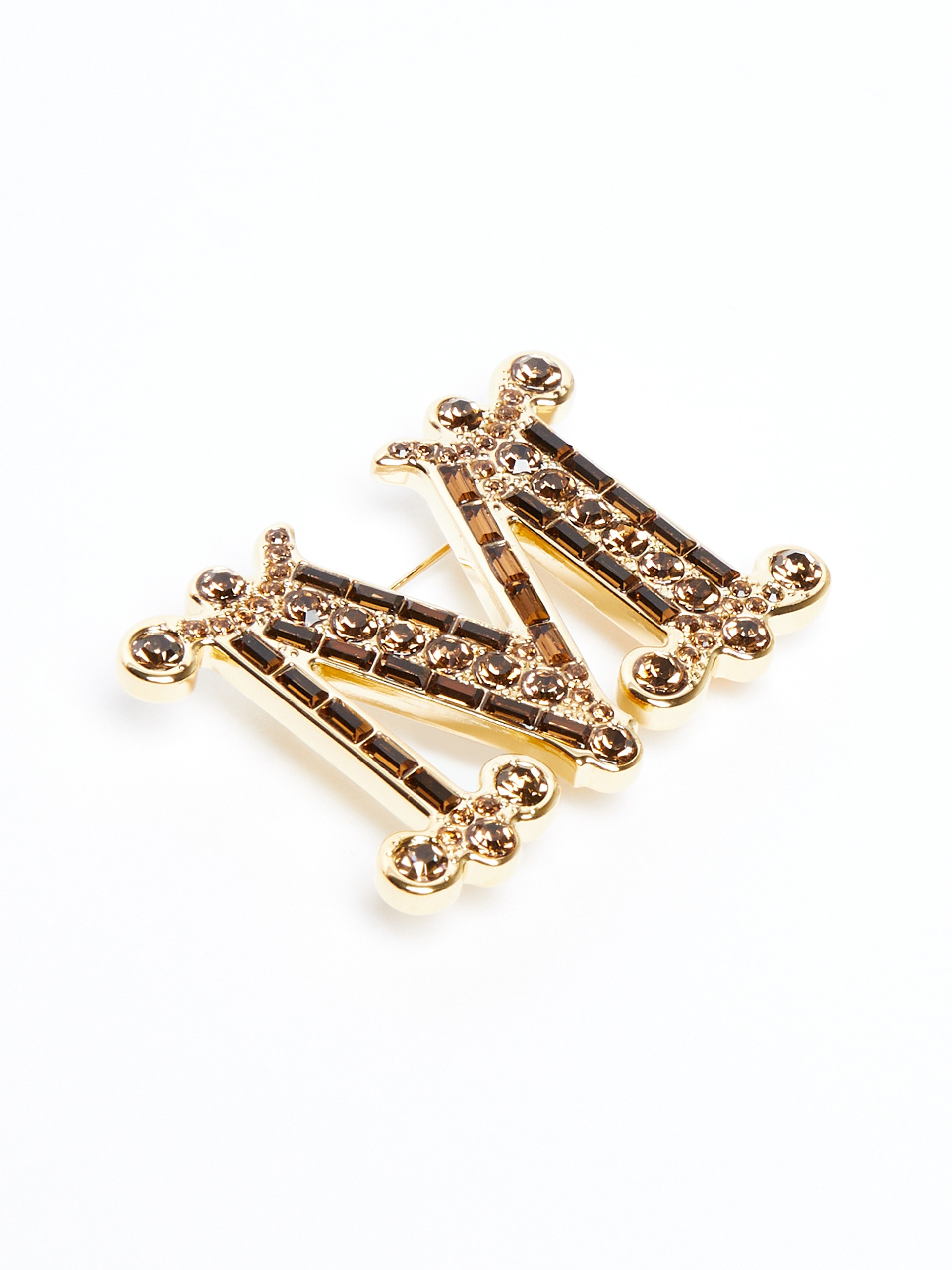 Max Mara BATH2 Monogram brooch with crystals | REVERSIBLE