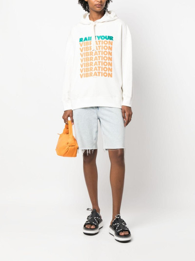 La DoubleJ Discman slogan-print cotton hoodie outlook