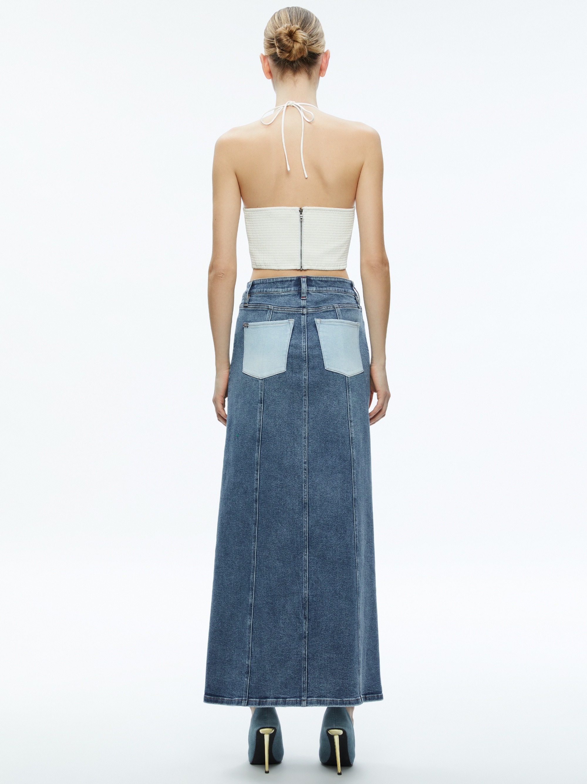 RYE DENIM TWO TONE MAXI SKIRT - 3