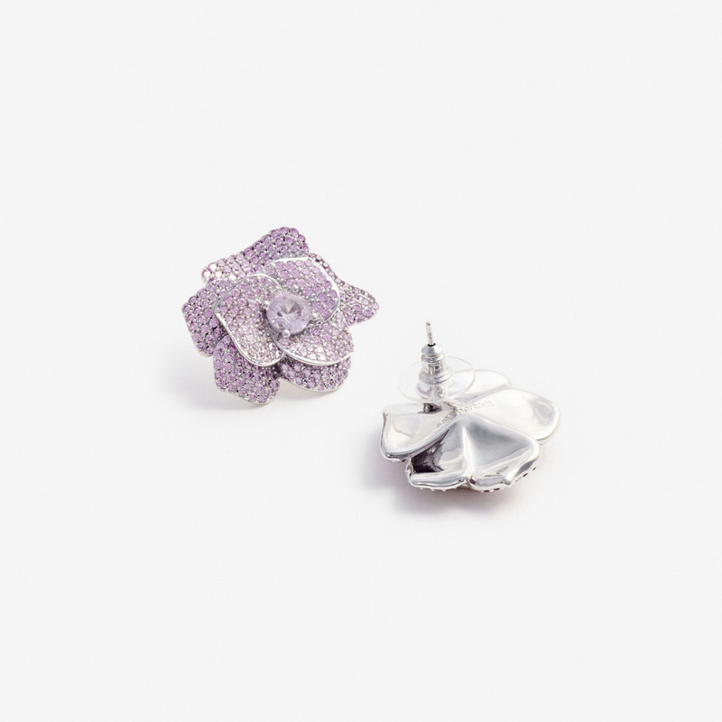 self-portrait Pink Crystal Flower Earrings outlook