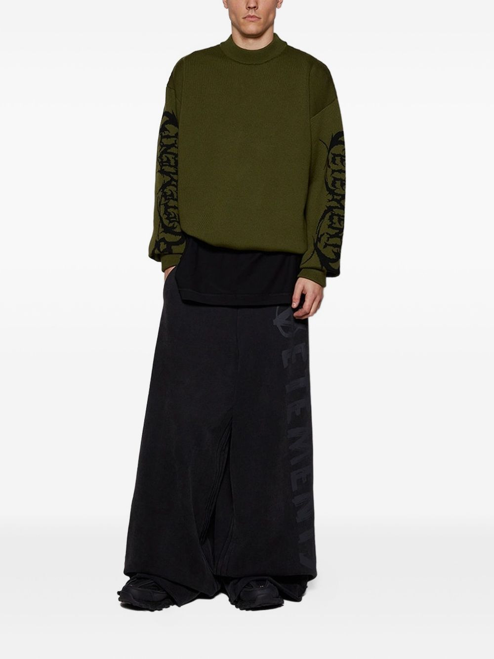 logo-sleeve sweater - 2