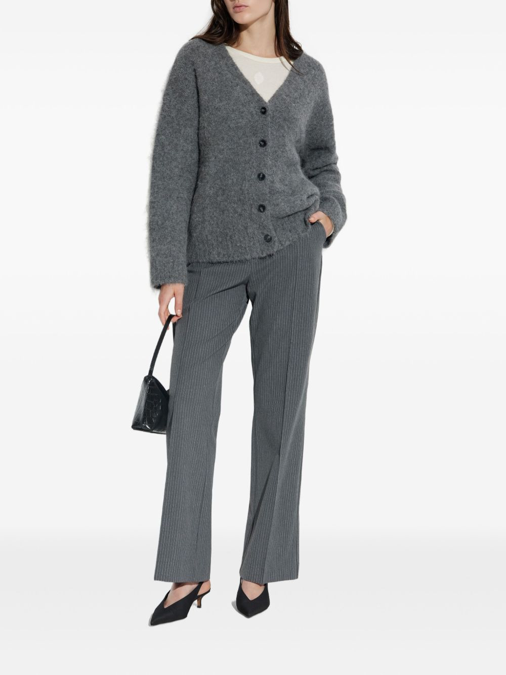 alpaca wool button cardigan - 2