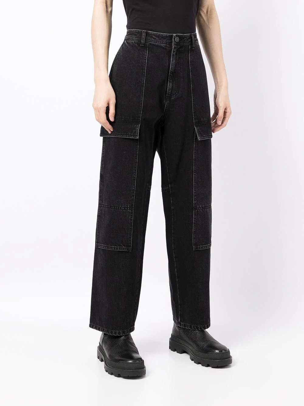 straight-leg cargo trousers - 3