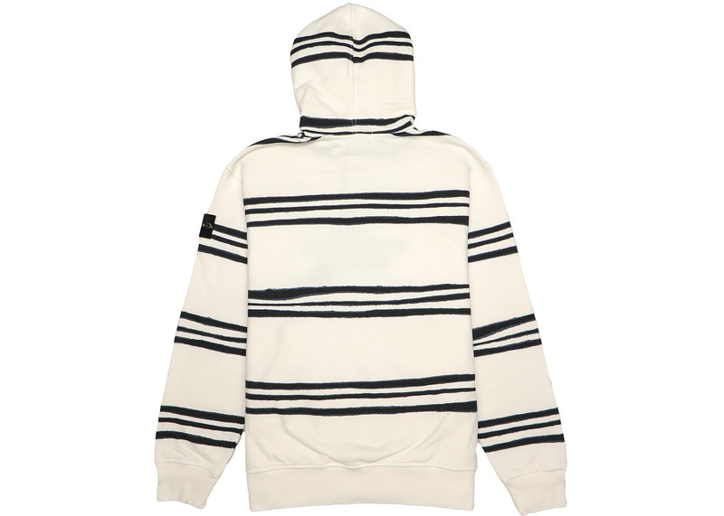Supreme Supreme Stone Island Warp Stripe Hooded Sweatshirt White outlook