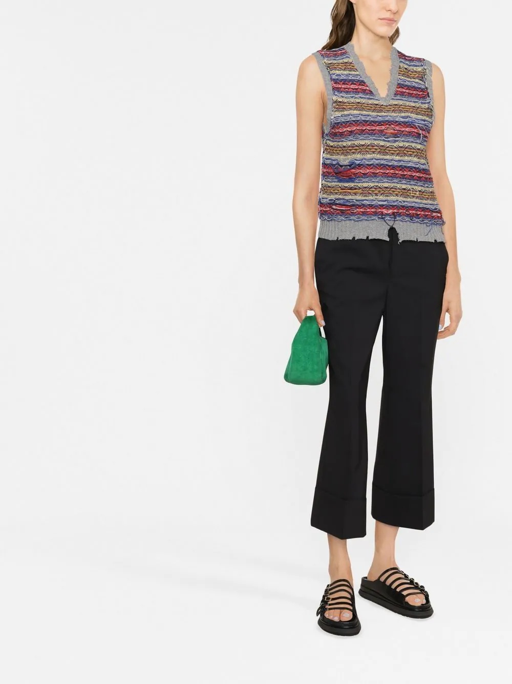 cropped flare trousers - 2