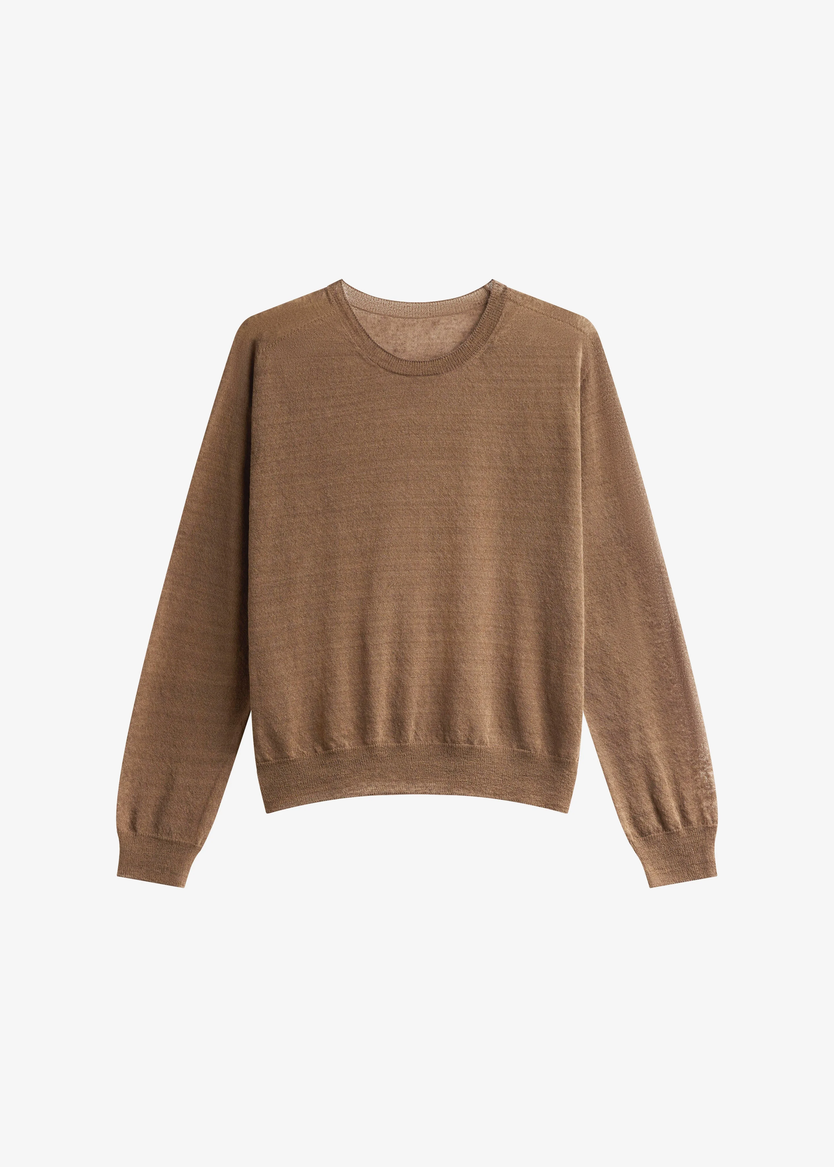 Ivrea Sheer Knit Top - Olive Brown - 1