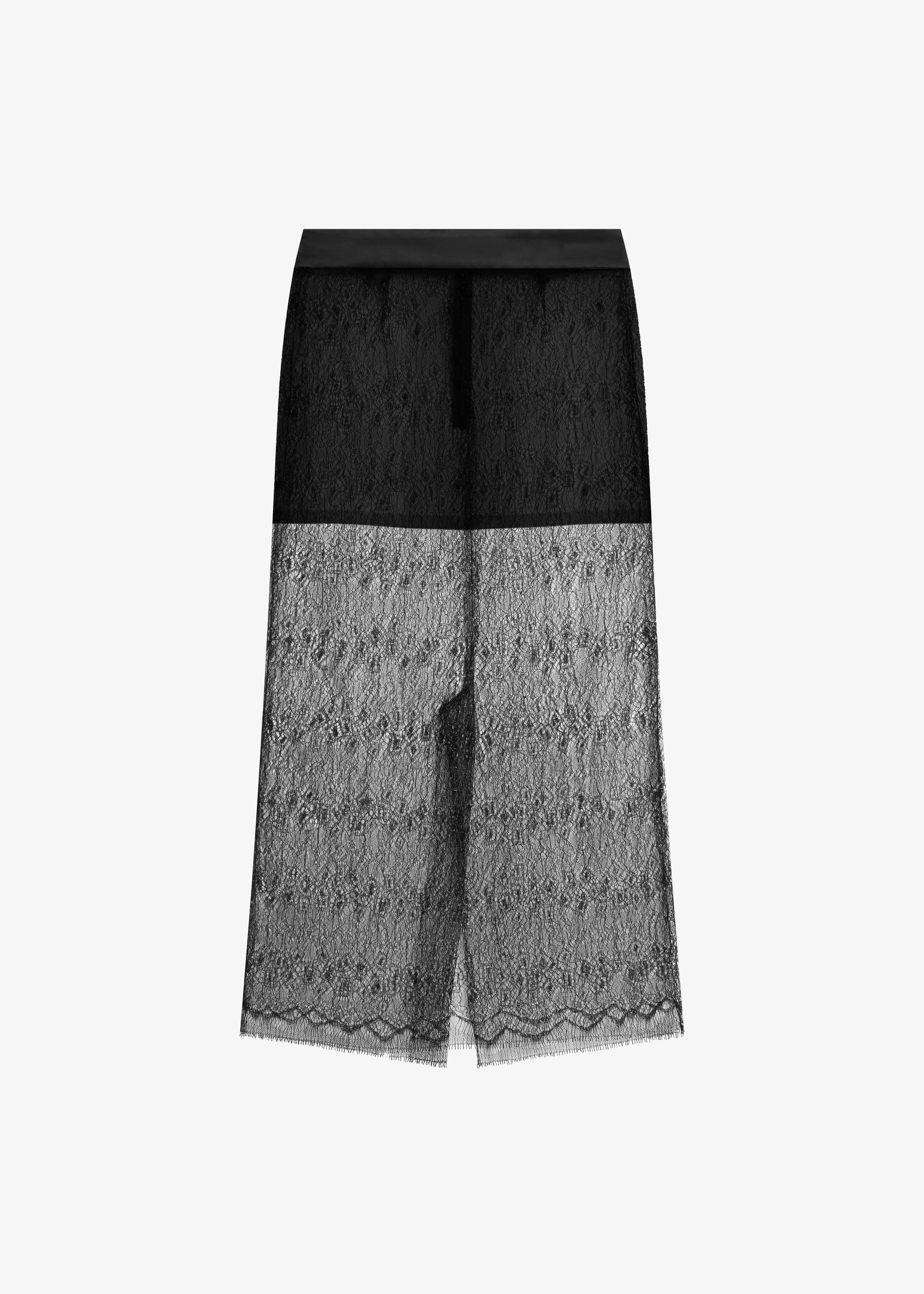 Alrose Lace Midi Skirt - Black - 1