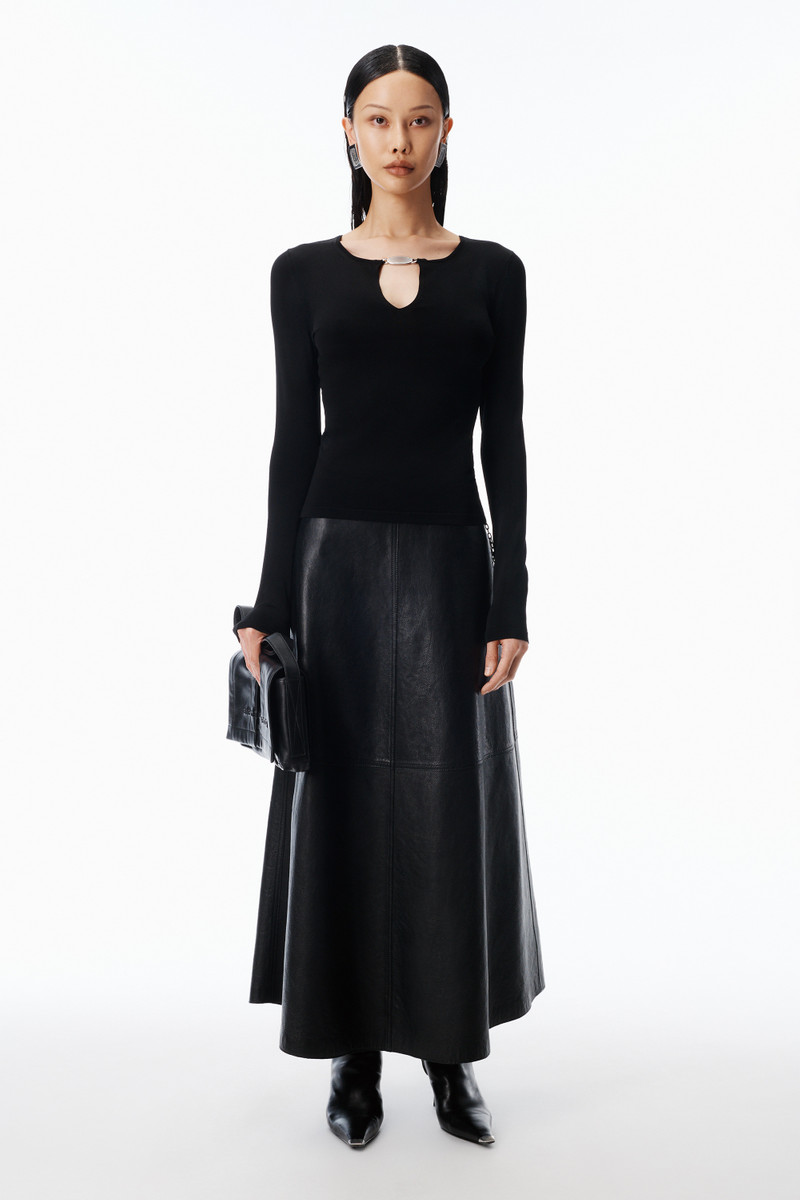 Alexander Wang V-Neck Metal Logo in Matte Jersey outlook