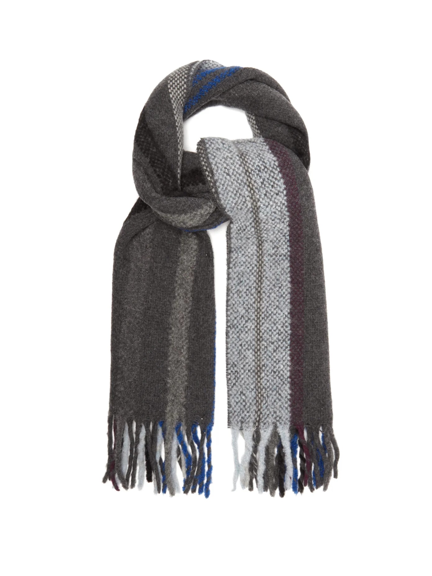 Striped wool-blend scarf - 1