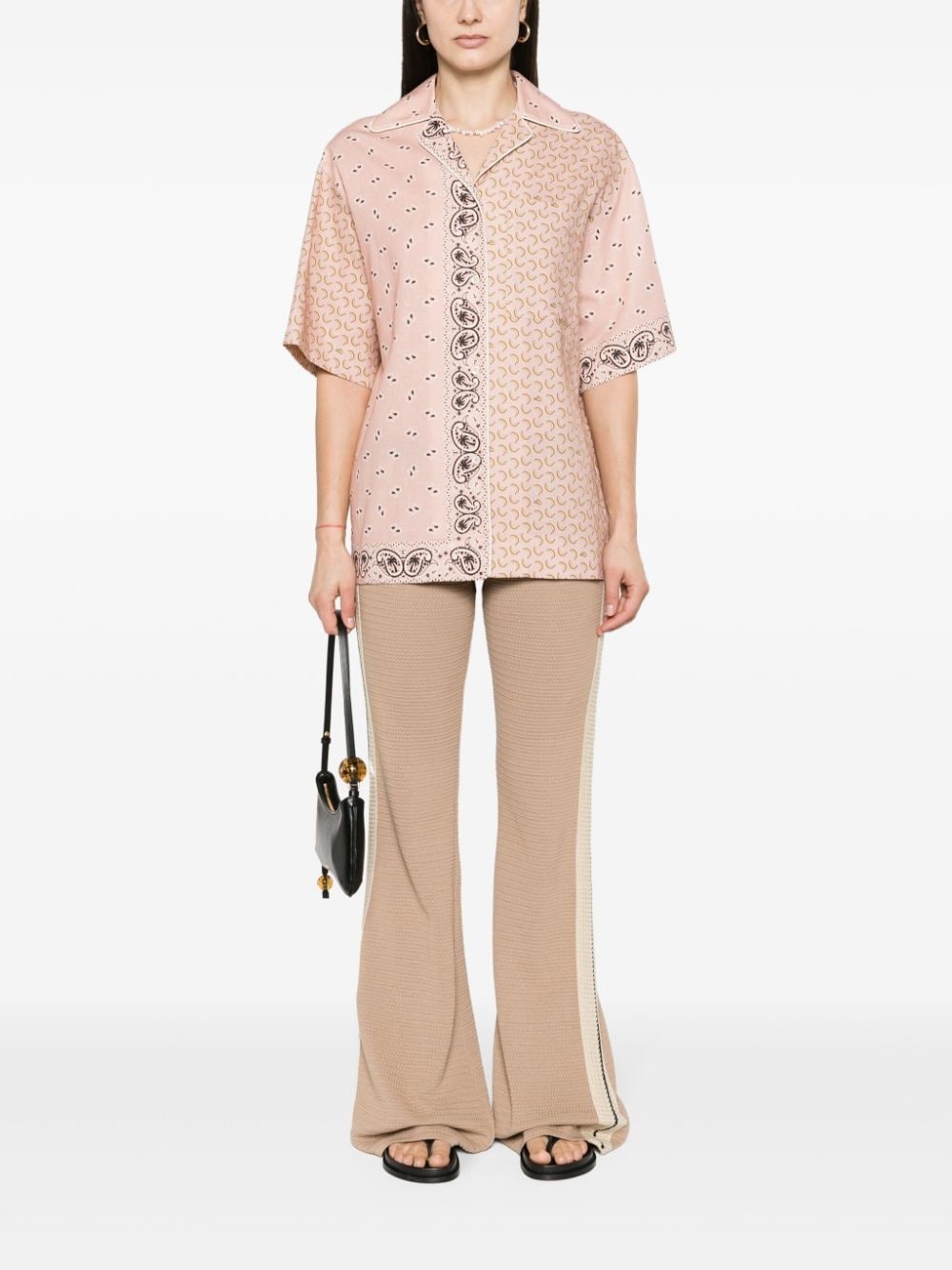 mix-print camp-collar shirt - 2
