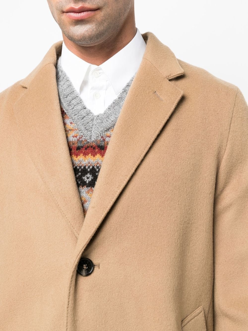 NEW STANLEY Beige Wool & Cashmere Coat - 5