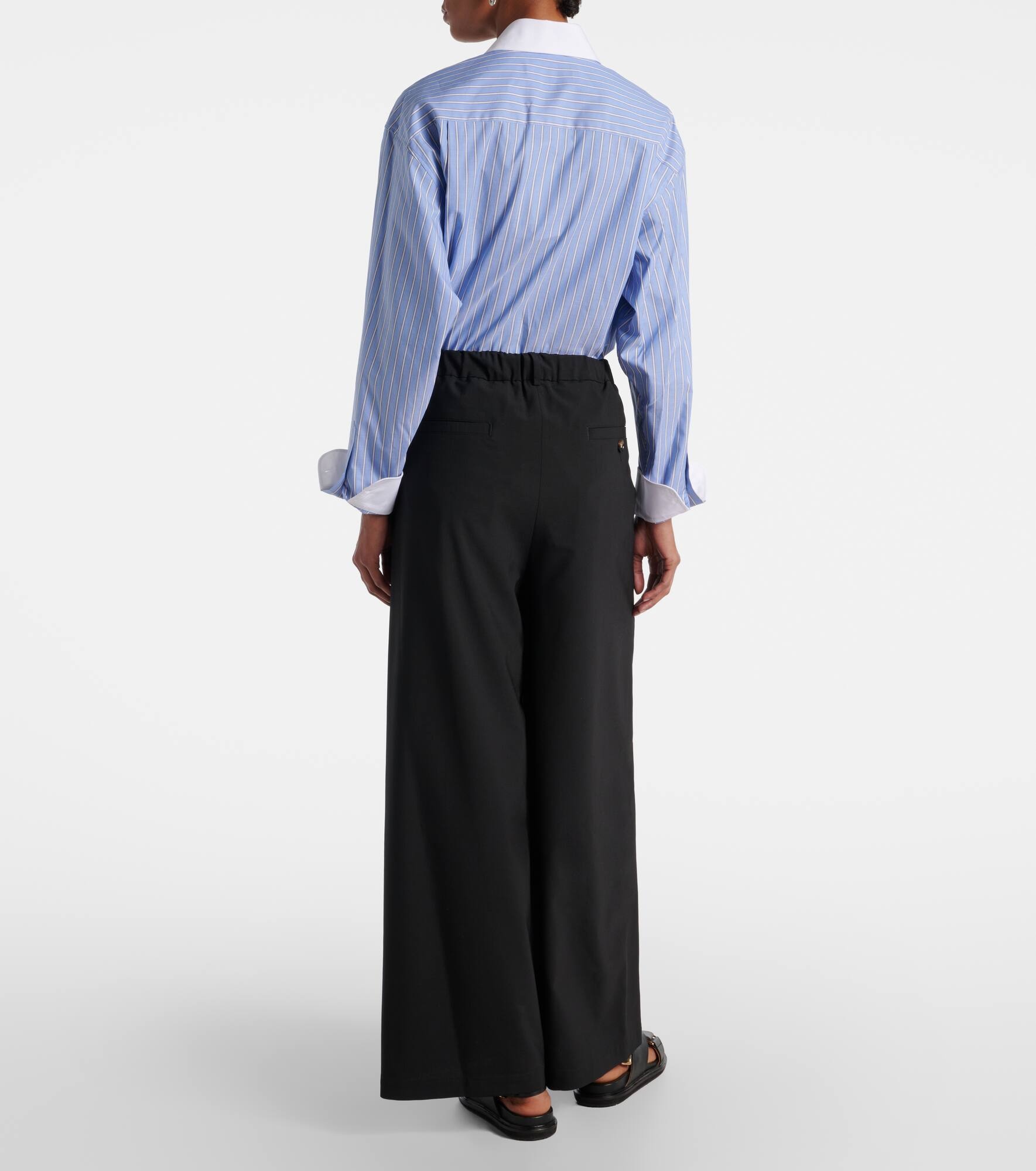 High-rise gingham wide-leg pants - 3