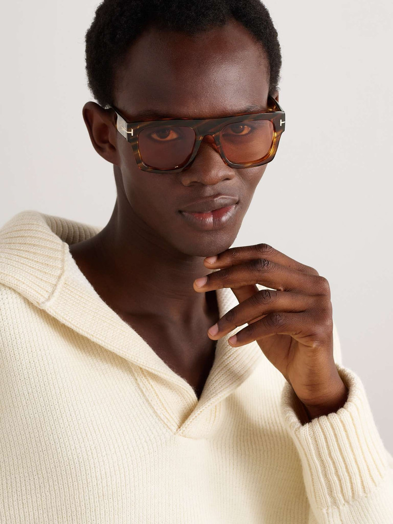 TOM FORD Fausto Square-Frame Tortoiseshell Acetate Sunglasses outlook