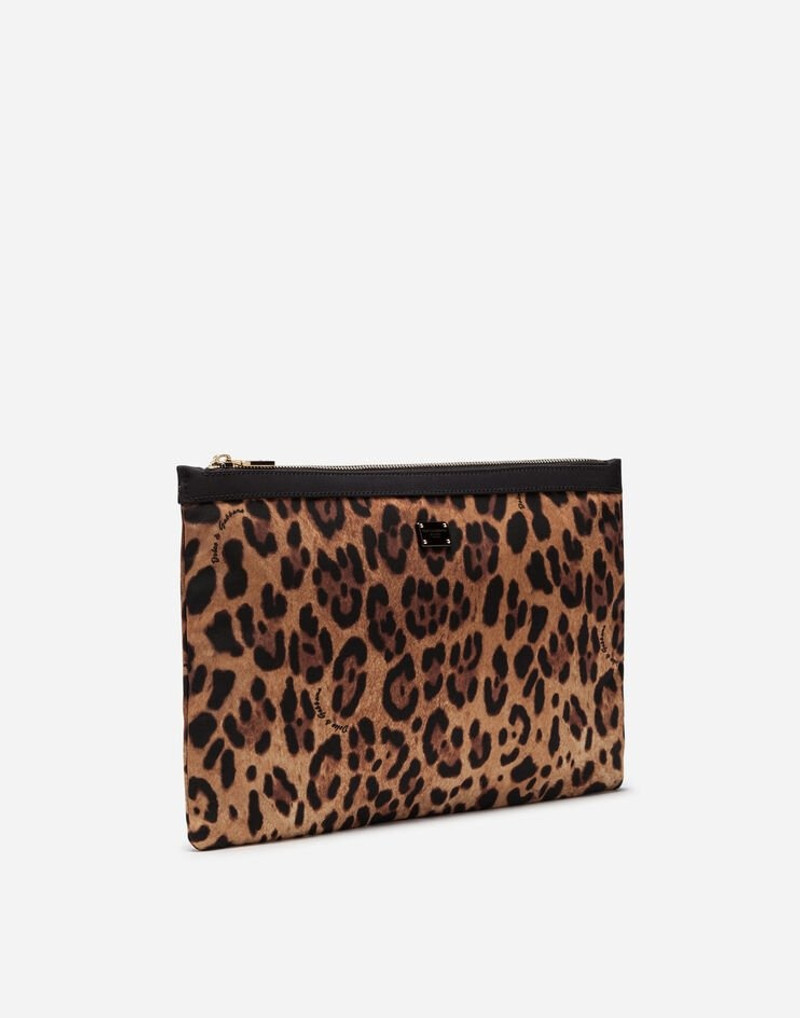Dolce & Gabbana Large flat make-up bag in printed nylon outlook