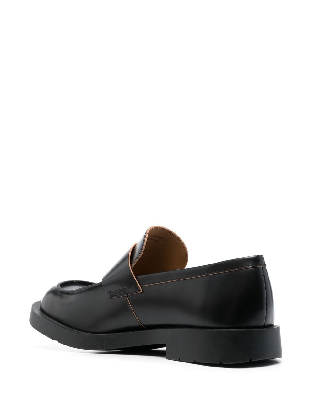 square-toe leather loafers - 3