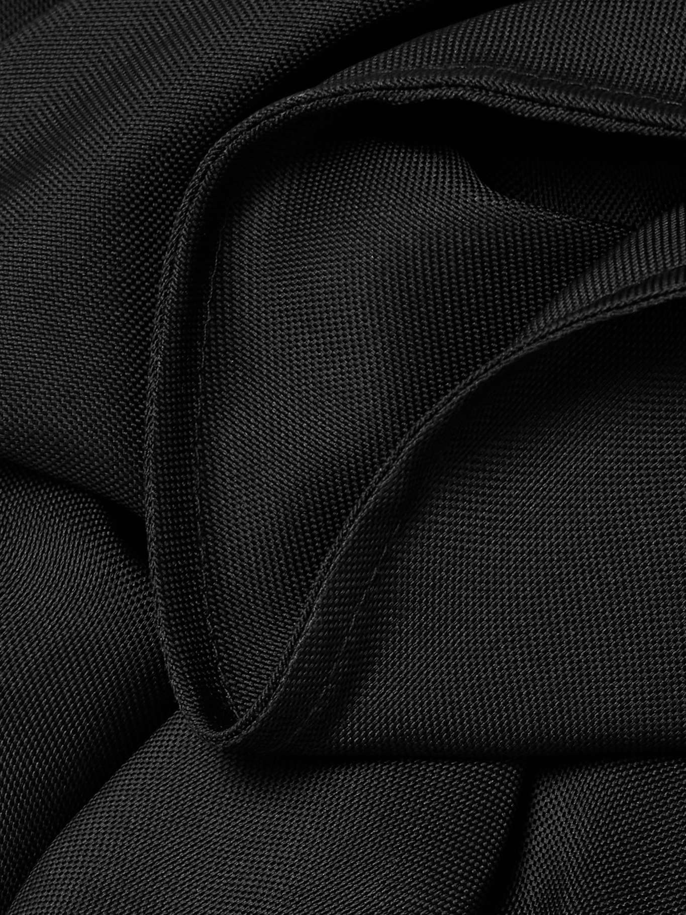 Strapless cropped appliquéd pleated silk-twill top Black - 5