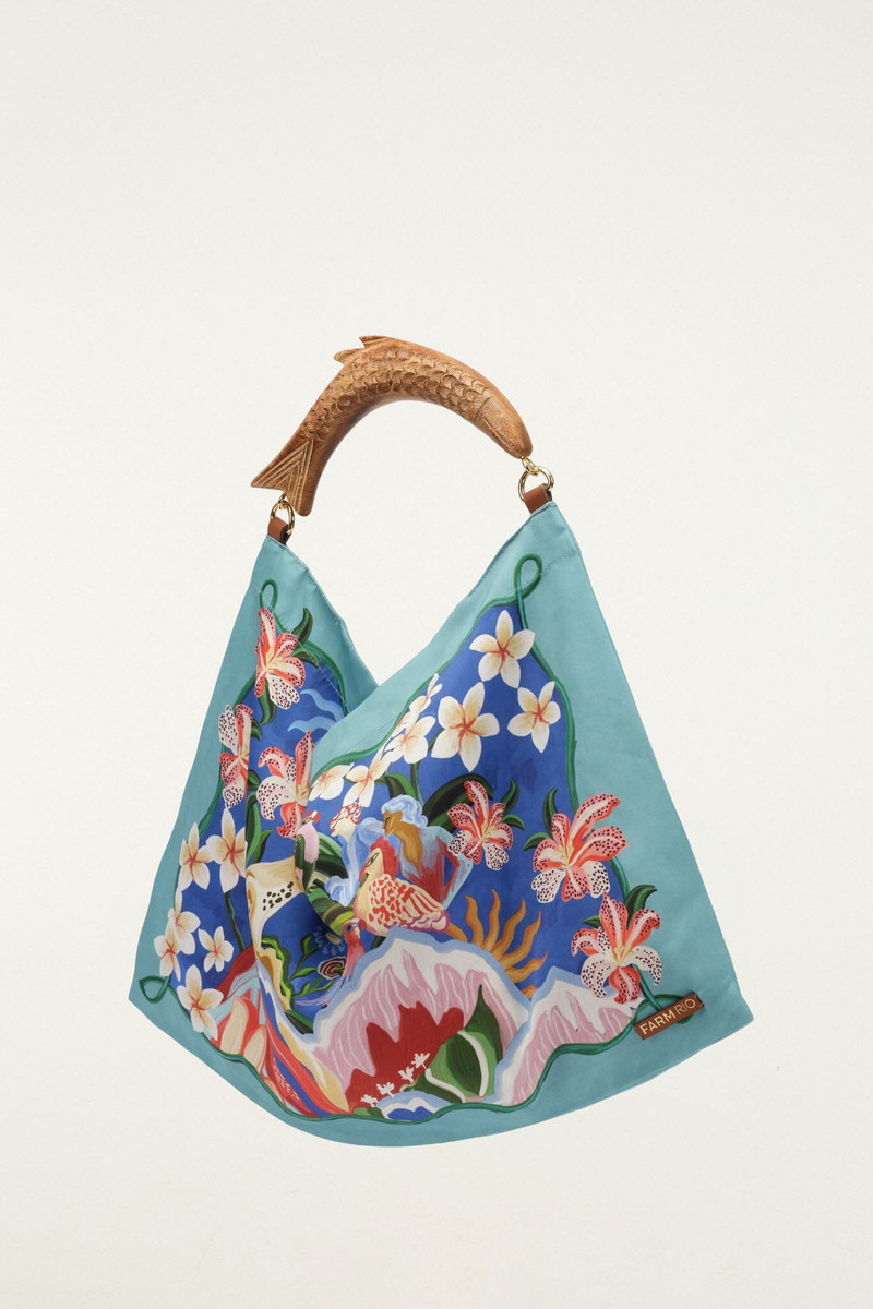Light Blue Satin Small Scarf Bag 4