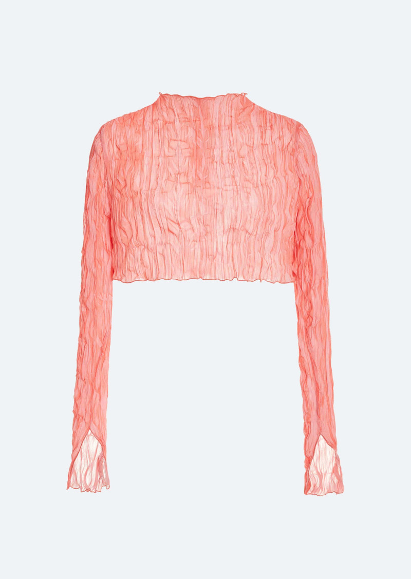 Pleated Georgette High Neck Top 1