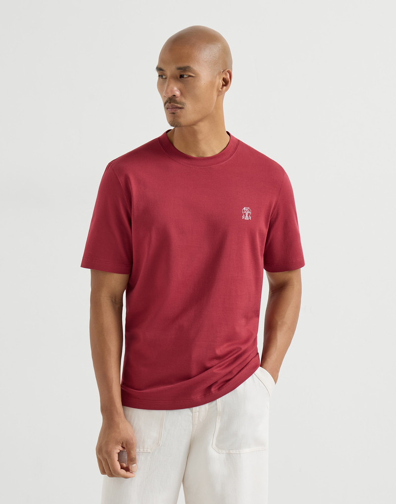 Cotton jersey crew neck T-shirt with logo 2