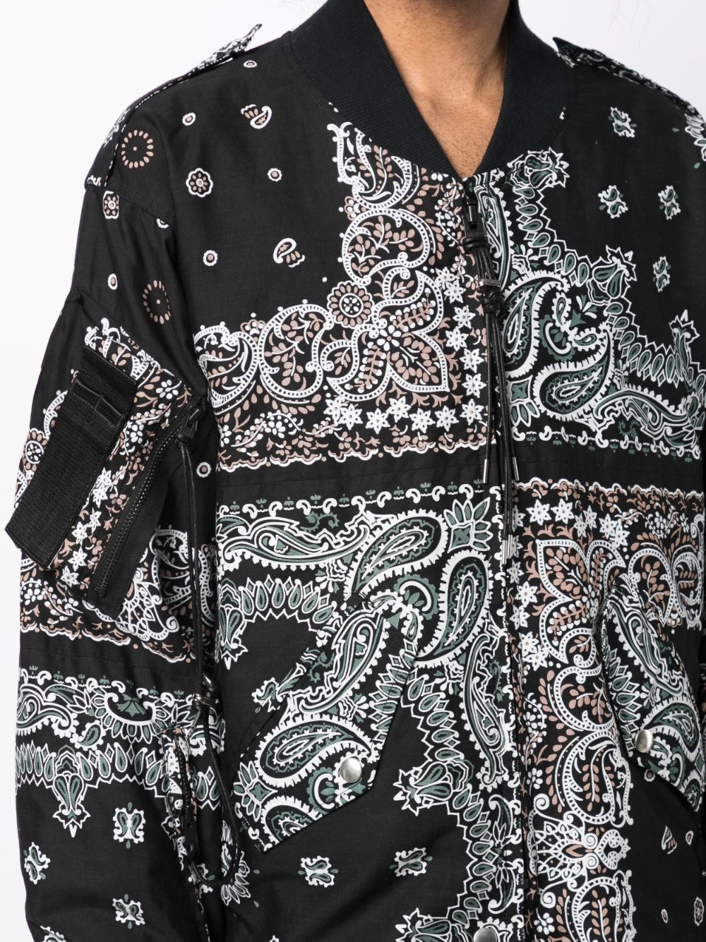 bandana-print cotton bomber jacket - 5