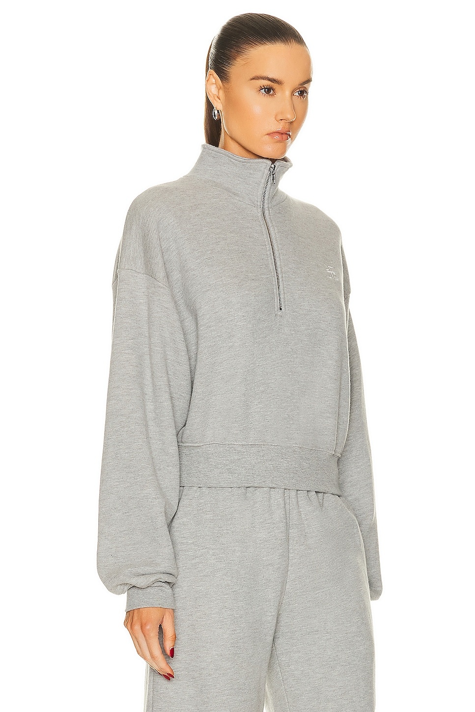 Cropped Half-Zip Sweatshirt - 2