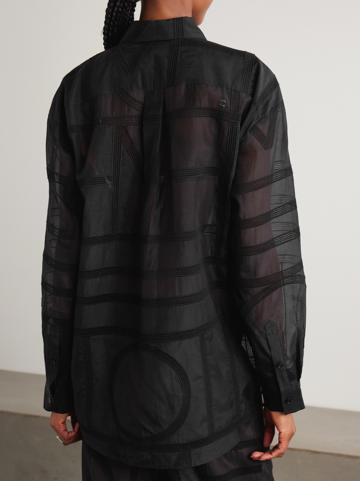 Embroidered Organic Cotton And Silk-blend Voile Shirt - 3