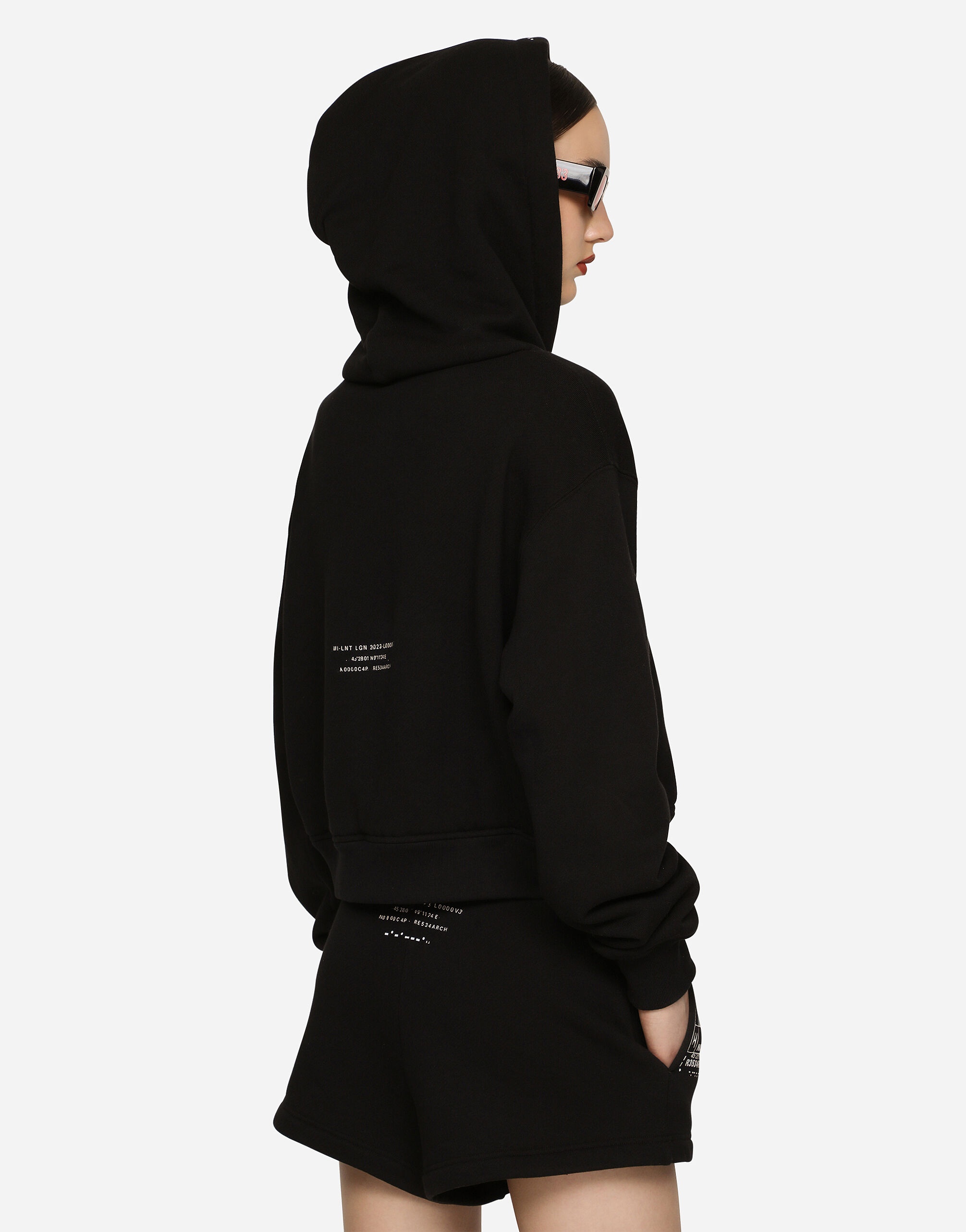 Long-sleeved cotton jersey hoodie DGVIB3 - 7