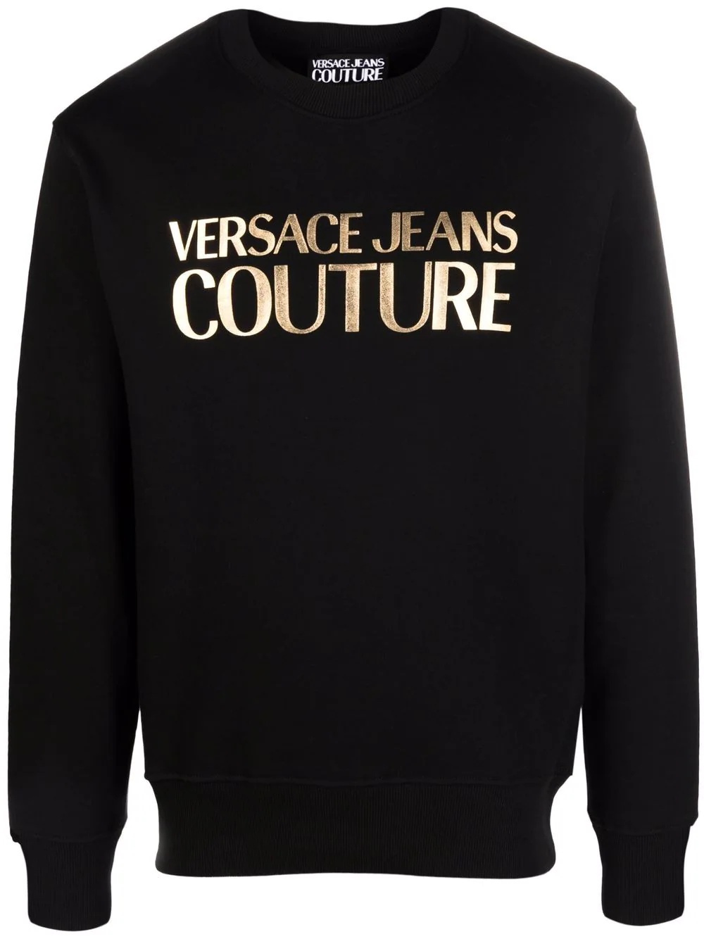 metallic-logo cotton sweatshirt - 1