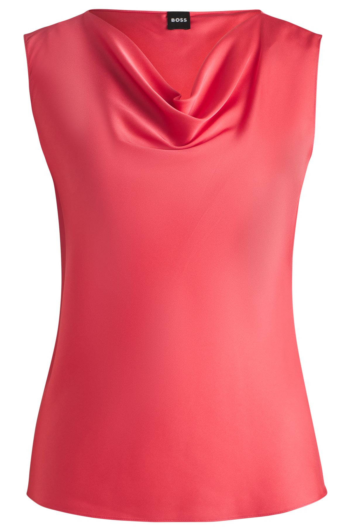 SLEEVELESS COWL-NECK BLOUSE IN STRETCH SILK - 1