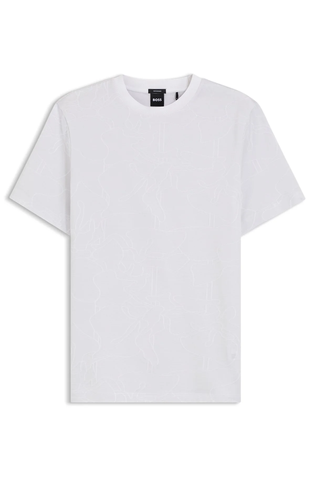 JACQUARD-PATTERN T-SHIRT IN COTTON - 1