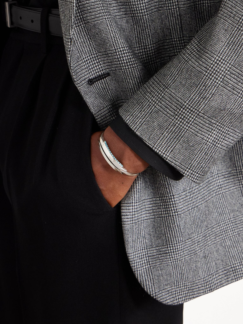 JACQUES MARIE MAGE Weston Sterling Silver, Kingman Turquoise and 18-Karat Gold Cuff Silver outlook