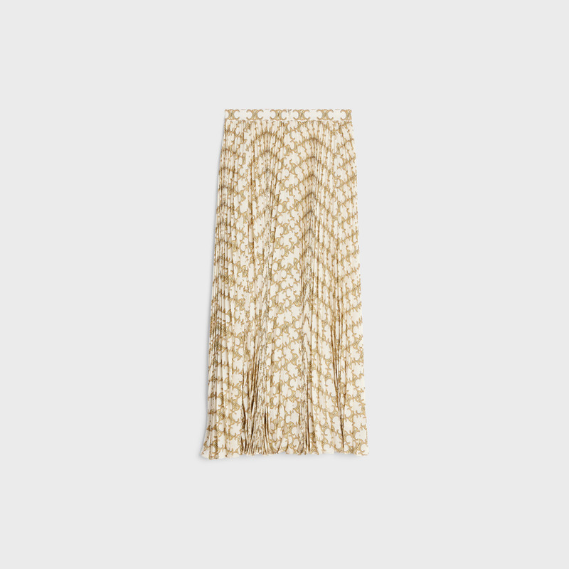 CELINE sun-pleated skirt in crêpe de chine outlook