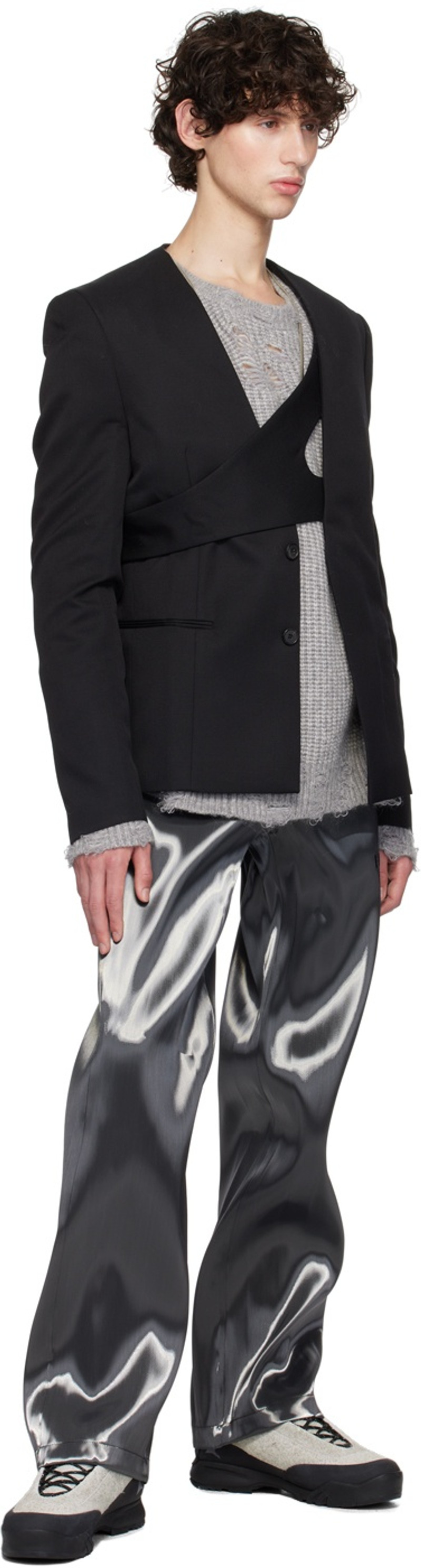 Gray Distressed Sweater 4