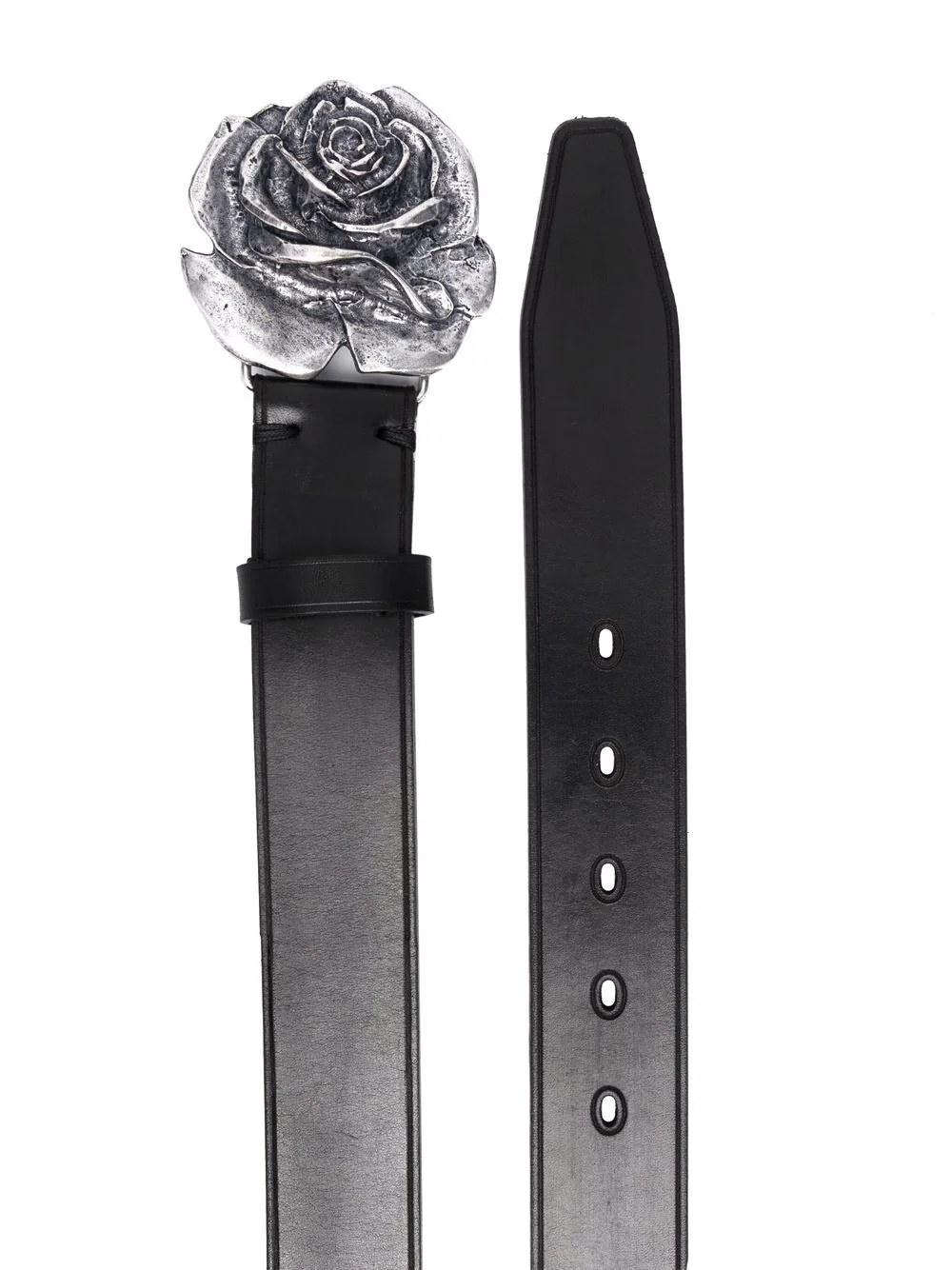 Rose-Shaped Buckle leather belt - 2