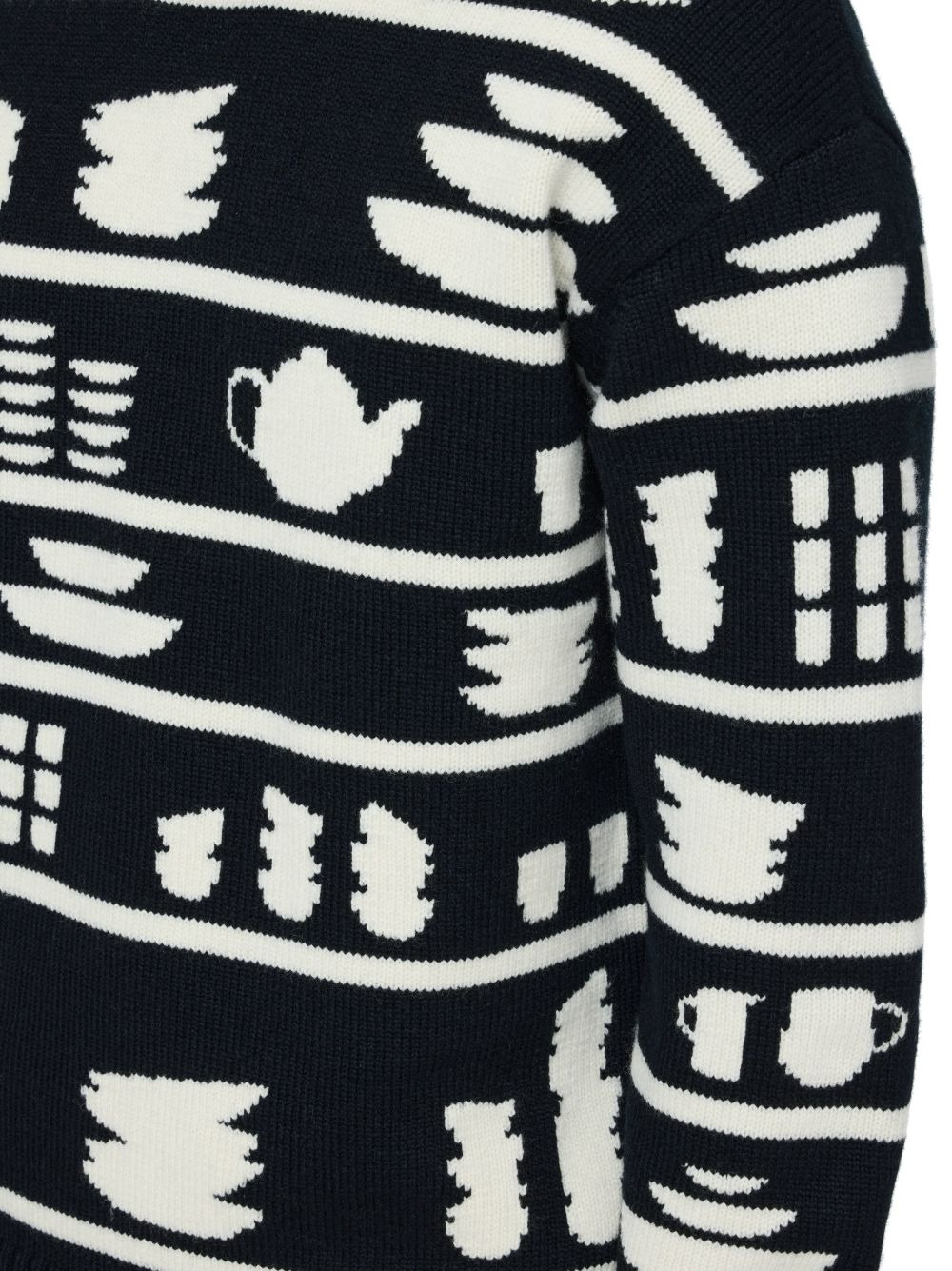 tableware-pattern crew-neck sweater - 5