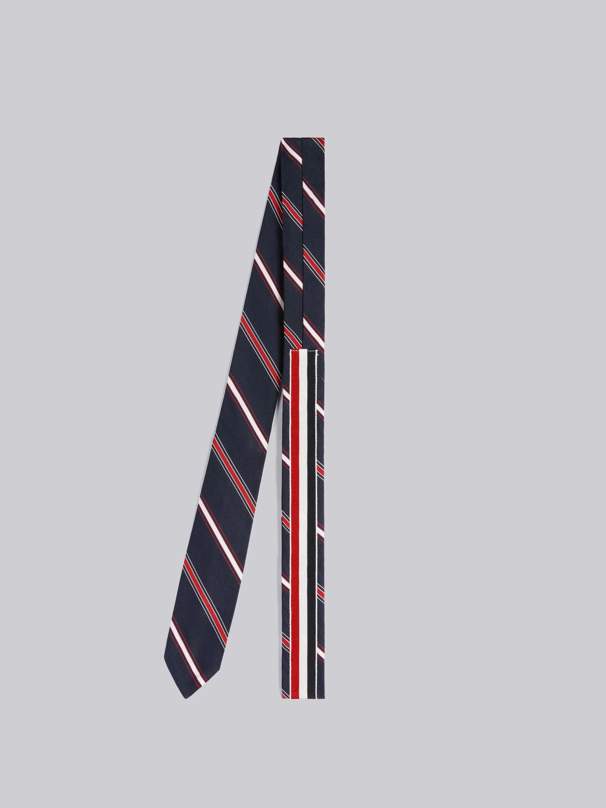 Multicolor Silk and Cotton Jacquard Alternating Stripe Classic Tie - 3