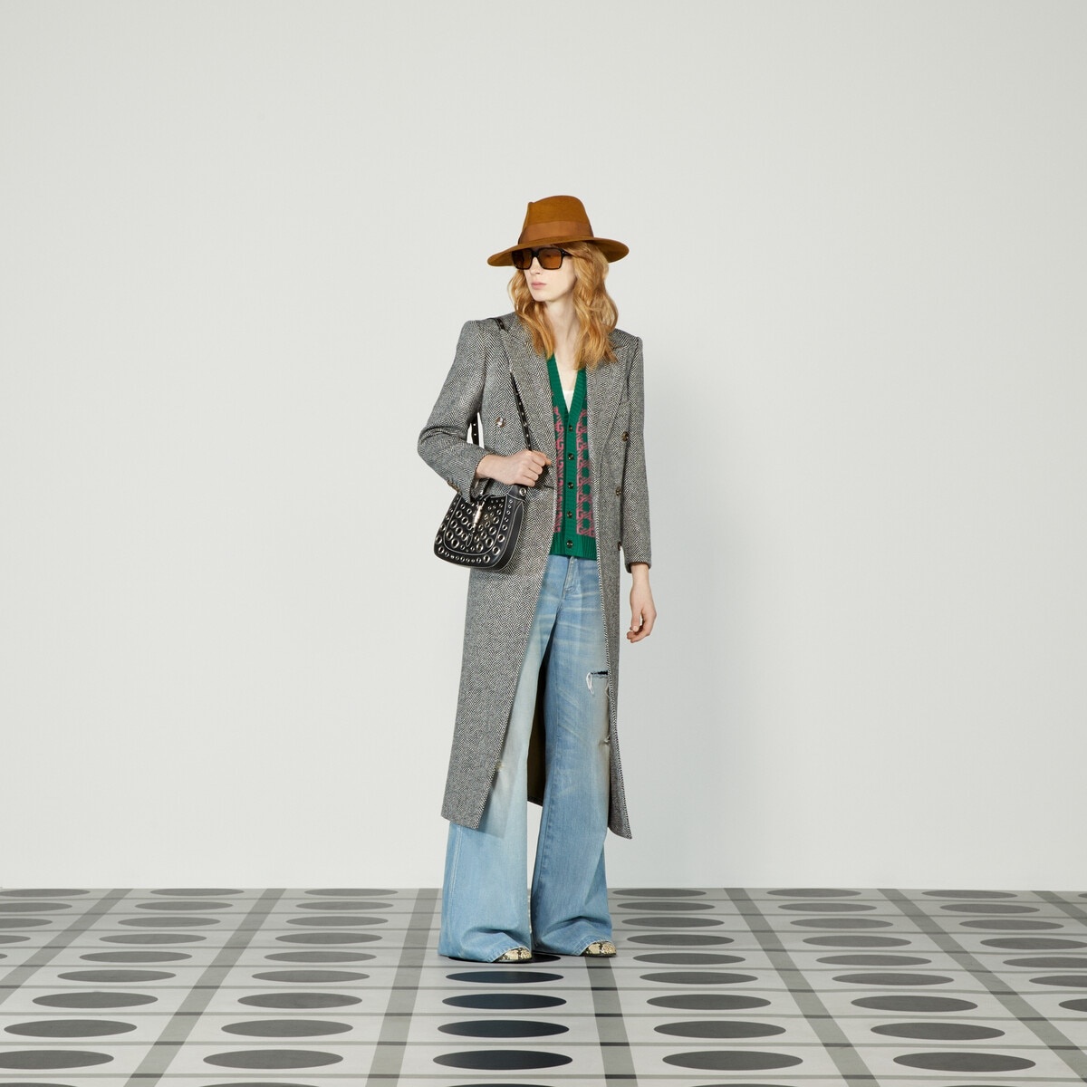 Gucci HA HA HA herringbone coat - 2